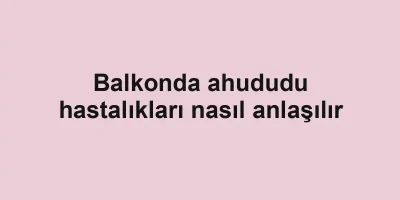 Balkonda ahududu hastalıkları nasıl anlaşılır