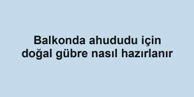 Balkonda ahududu için doğal gübre nasıl hazırlanır