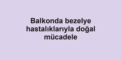 Balkonda bezelye hastalıklarıyla doğal mücadele