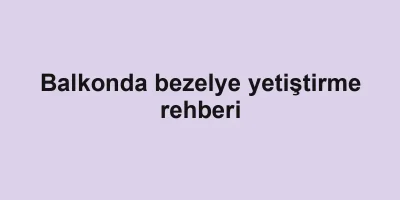 Balkonda bezelye yetiştirme rehberi