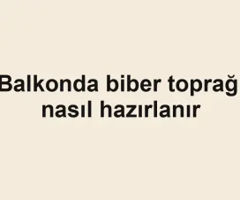 Balkonda biber toprağı nasıl hazırlanır