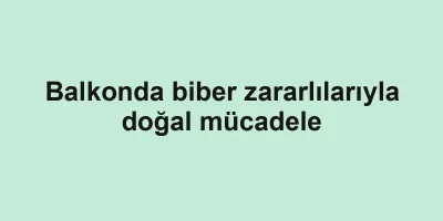 Balkonda biber zararlılarıyla doğal mücadele