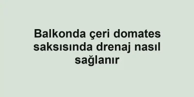 Balkonda çeri domates saksısında drenaj nasıl sağlanır