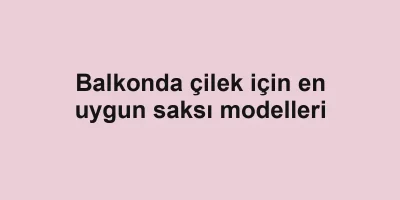 Balkonda çilek için en uygun saksı modelleri