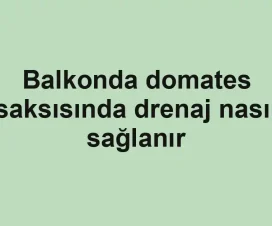 Balkonda domates saksısında drenaj nasıl sağlanır