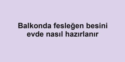Balkonda fesleğen besini evde nasıl hazırlanır