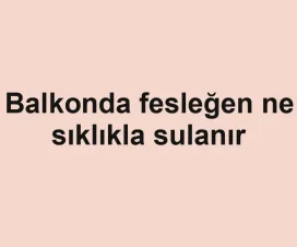 Balkonda fesleğen ne sıklıkla sulanır