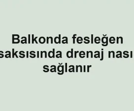Balkonda fesleğen saksısında drenaj nasıl sağlanır