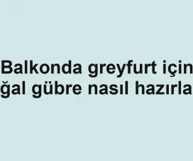 Balkonda greyfurt için doğal gübre nasıl hazırlanır