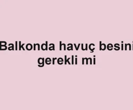 Balkonda havuç besini gerekli mi