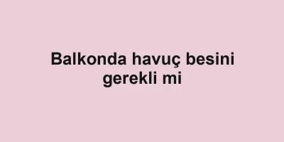Balkonda havuç besini gerekli mi