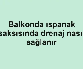Balkonda ıspanak saksısında drenaj nasıl sağlanır