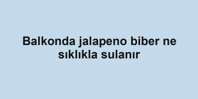 Balkonda jalapeno biber ne sıklıkla sulanır
