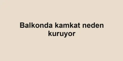 Balkonda kamkat neden kuruyor