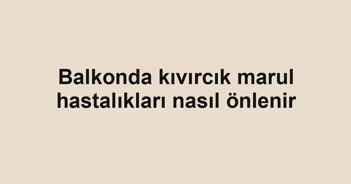 Balkonda kıvırcık marul hastalıkları nasıl önlenir