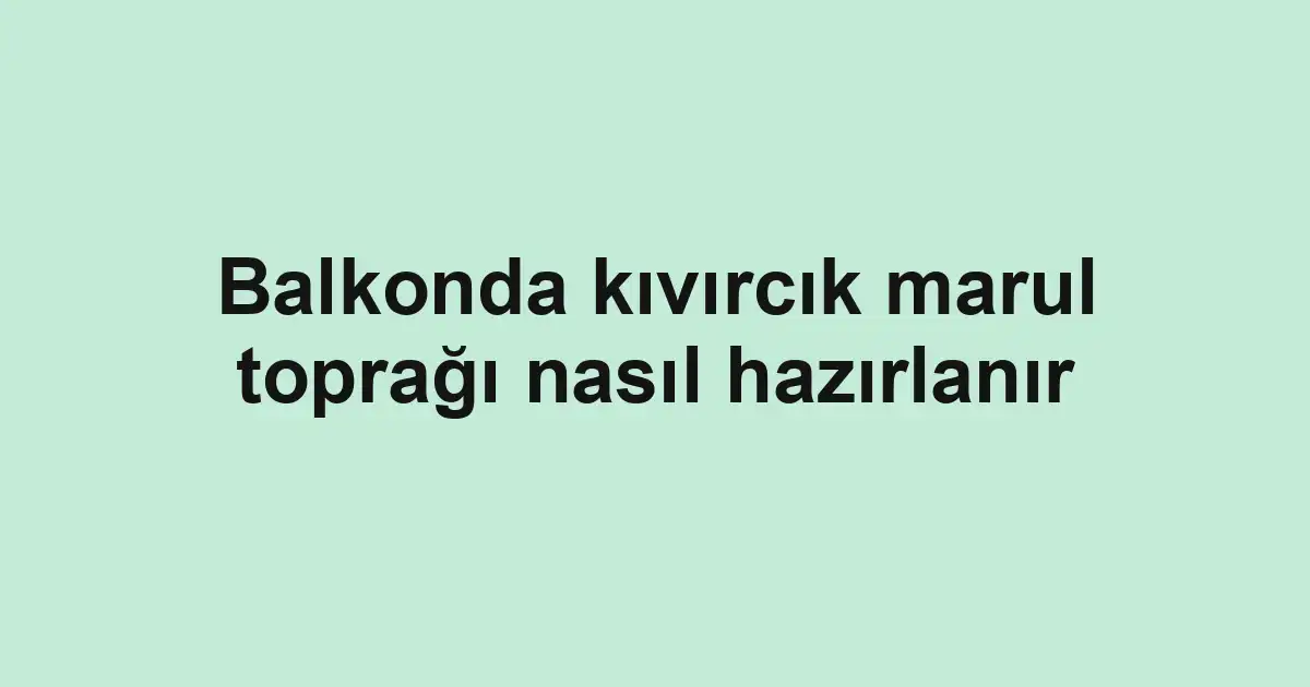 Balkonda kıvırcık marul toprağı nasıl hazırlanır