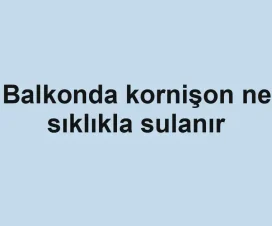 Balkonda kornişon ne sıklıkla sulanır