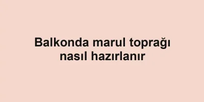 Balkonda marul toprağı nasıl hazırlanır