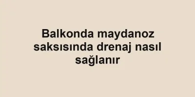 Balkonda maydanoz saksısında drenaj nasıl sağlanır