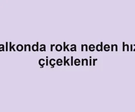 Balkonda roka neden hızlı çiçeklenir