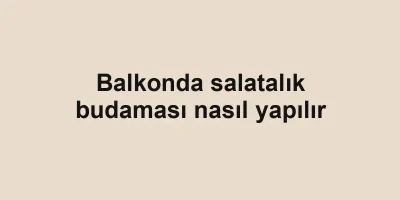 Balkonda salatalık budaması nasıl yapılır