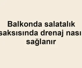 Balkonda salatalık saksısında drenaj nasıl sağlanır