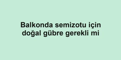Balkonda semizotu için doğal gübre gerekli mi