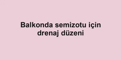 Balkonda semizotu için drenaj düzeni