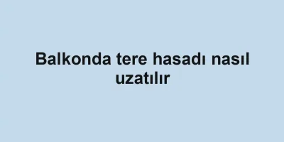 Balkonda tere hasadı nasıl uzatılır