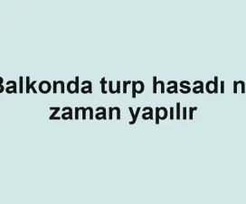 Balkonda turp hasadı ne zaman yapılır