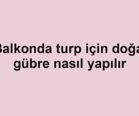 Balkonda turp için doğal gübre nasıl yapılır