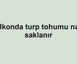 Balkonda turp tohumu nasıl saklanır