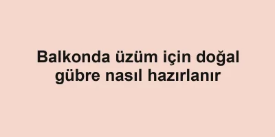 Balkonda üzüm için doğal gübre nasıl hazırlanır