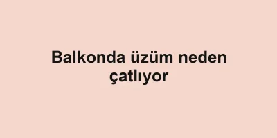 Balkonda üzüm neden çatlıyor
