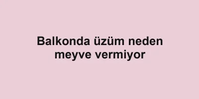 Balkonda üzüm neden meyve vermiyor